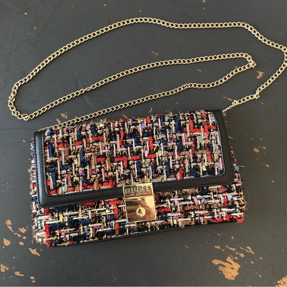 Guess Sophie Black Multicolor Crossbody with Gold Hardware - Picture 1 of 14